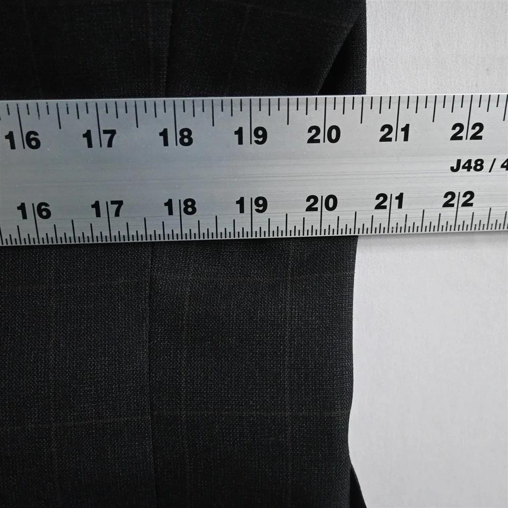 Vtg Bachrach 40L Tall Brown Windowpane Double Breasted Blazer Jacket Sport Coat‎